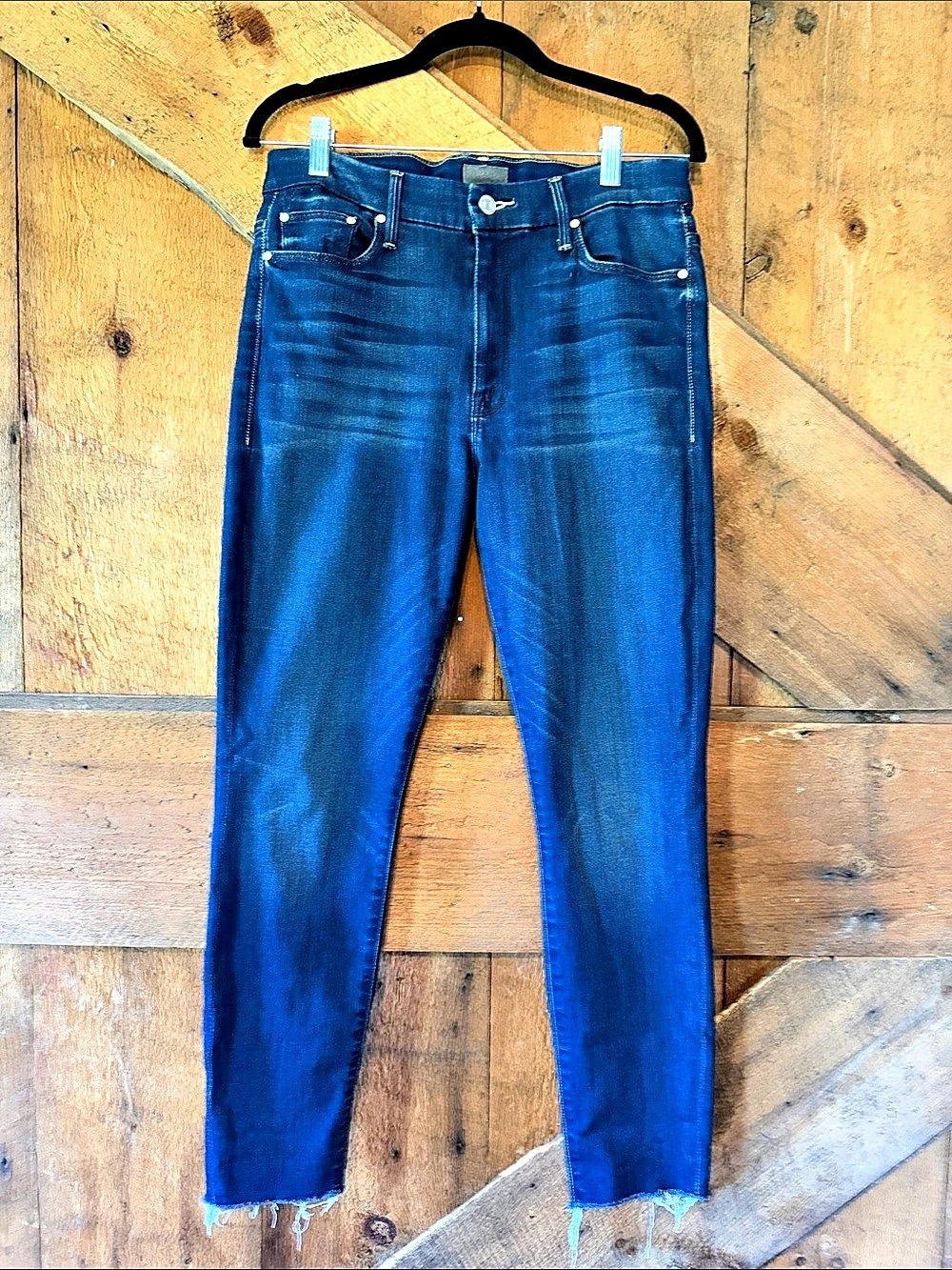 MOTHER High Waisted Looker Ankle Fray High Rise Ankle Fray Jeans Waist 30
